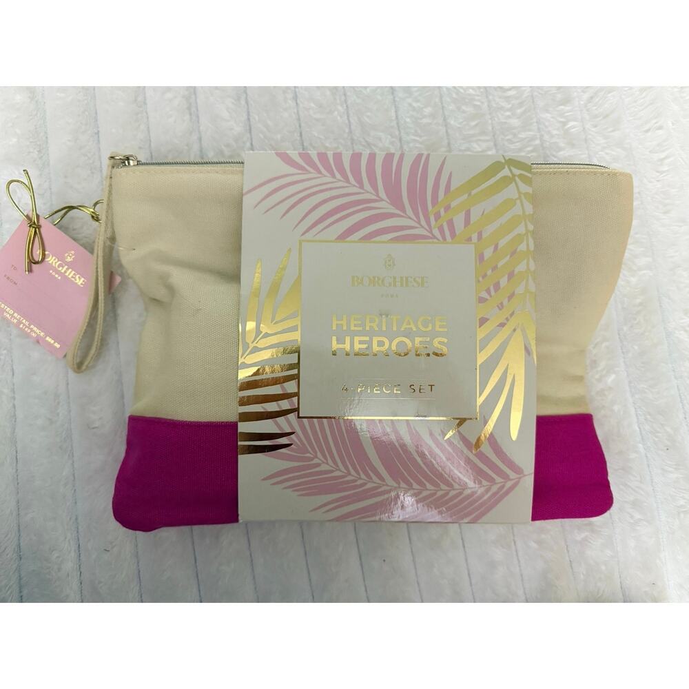 Borghese Heritage Heroes 4-Piece Skincare Gift Set NEW Sealed $149 Value Clutch